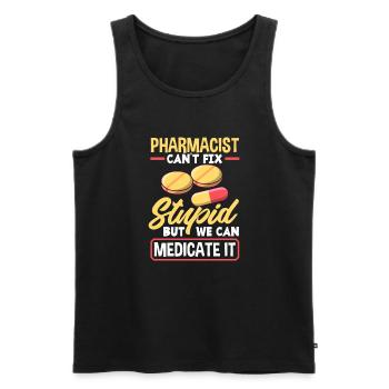 Apothecary Apothecary Apothecary Pharmacy Gift - Men's Premium Organic Tank Top - black - Front - AI Model Male 178 light (178cm)