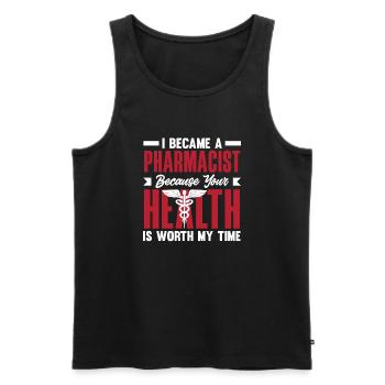 Apothecary Apothecary Apothecary Pharmacy Gift - Men's Premium Organic Tank Top - black - Front - AI Model Male 178 light (178cm)