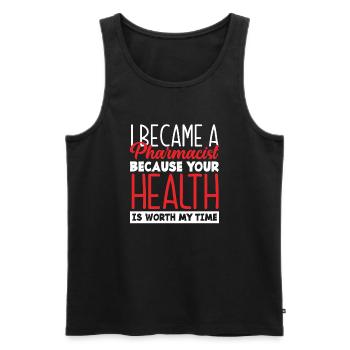 Apothecary Apothecary Apothecary Pharmacy Gift - Men's Premium Organic Tank Top - black - Front - AI Model Male 178 light (178cm)