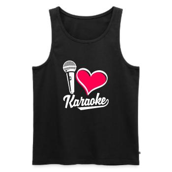Chanteur de karaoké Chanteur de karaoké Musique - Débardeur bio Premium Homme - noir - Devant - Michal (187cm)