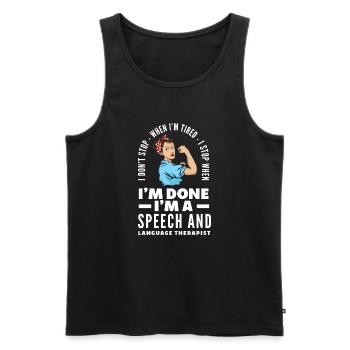 Speech therapist, speech therapist, speech therapist - Men's Premium Organic Tank Top - black - Front - AI Model Male 178 light (178cm)