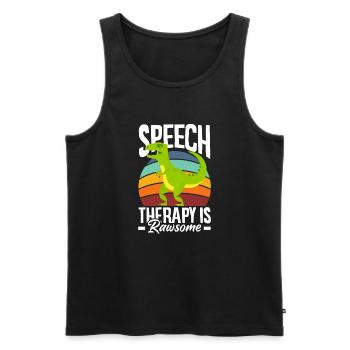 Speech therapist, speech therapist, speech therapist - Men's Premium Organic Tank Top - black - Front - AI Model Male 178 light (178cm)