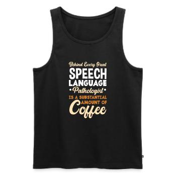 Speech therapist, speech therapist, speech therapist - Men's Premium Organic Tank Top - black - Front - AI Model Male 178 light (178cm)