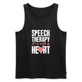 Speech therapist, speech therapist, speech therapist - Men's Premium Organic Tank Top - black - Front - AI Model Male 178 light (178cm)
