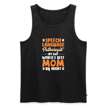 Speech therapist, speech therapist, speech therapist - Men's Premium Organic Tank Top - black - Front - AI Model Male 178 light (178cm)