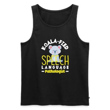 Speech therapist, speech therapist, speech therapist - Men's Premium Organic Tank Top - black - Front - AI Model Male 178 light (178cm)