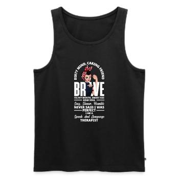 Speech therapist, speech therapist, speech therapist - Men's Premium Organic Tank Top - black - Front - AI Model Male 178 light (178cm)