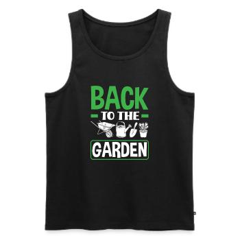 Jardinier, Jardinier, Jardinier, Jardinier Amateur, Plantes - Débardeur bio Premium Homme - noir - Devant - Michal (187cm)