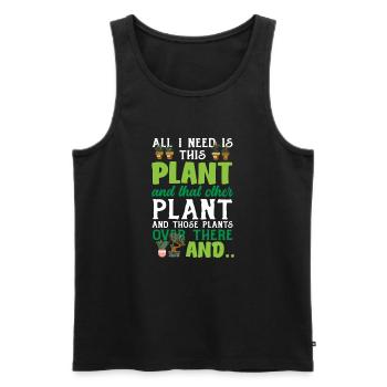 Jardinier, Jardinier, Jardinier, Jardinier Amateur, Plantes - Débardeur bio Premium Homme - noir - Devant - Michal (187cm)