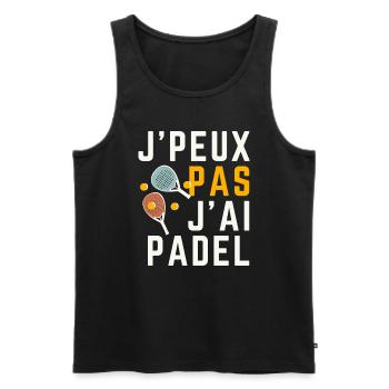 Ich kann nicht Padel haben - Männer Premium Bio Tank Top - Schwarz - Vorne - Michal (187cm)