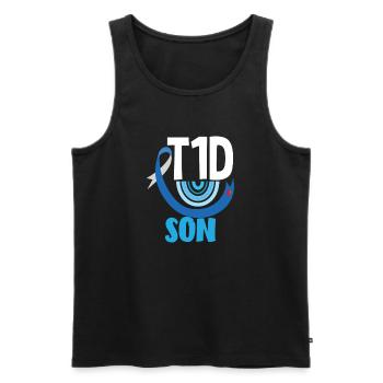 T1D Diabetes Type 1 Diabetic Gift - Men's Premium Organic Tank Top - black - Front - Michal (187cm)