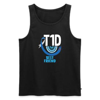 Cadeau pour diabétiques de type 1 pour diabétiques de type 1 - Débardeur bio Premium Homme - noir - Devant - Michal (187cm)