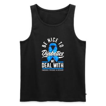 Cadeau pour diabétiques de type 1 pour diabétiques de type 1 - Débardeur bio Premium Homme - noir - Devant - Michal (187cm)