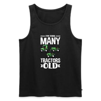 3rd Birthday Tractor 3 Years Birthday Shirt - Men's Premium Organic Tank Top - black - Front - Michal (187cm)