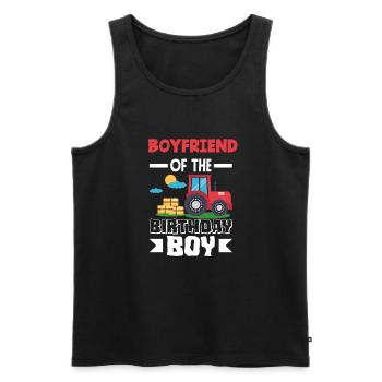 Friend of Birthday Boy Tractor - Men's Premium Organic Tank Top - black - Front - Michal (187cm)