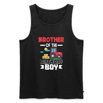 Brother from Birthday Boy Tractor - Men's Premium Organic Tank Top - black - Front - Michal (187cm)