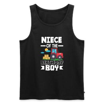 Niece from birthday girl tractor - Men's Premium Organic Tank Top - black - Front - Michal (187cm)