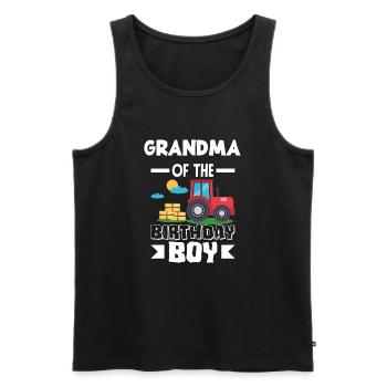 Granny From Birthday Girl Tractor - Men's Premium Organic Tank Top - black - Front - Michal (187cm)