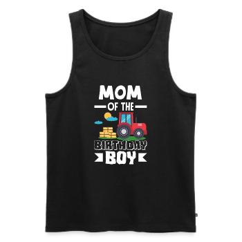 Mom From Birthday Girl Tractor - Men's Premium Organic Tank Top - black - Front - Michal (187cm)