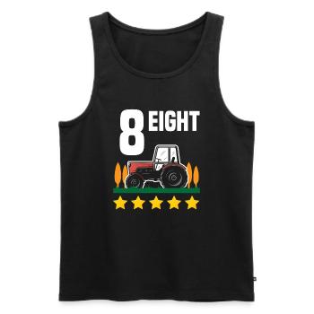 8e anniversaire tracteur 8 ans chemise d’anniversaire - Débardeur bio Premium Homme - noir - Devant - Michal (187cm)