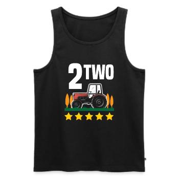 2ème anniversaire tracteur 2 ans chemise d’anniversaire - Débardeur bio Premium Homme - noir - Devant - Michal (187cm)