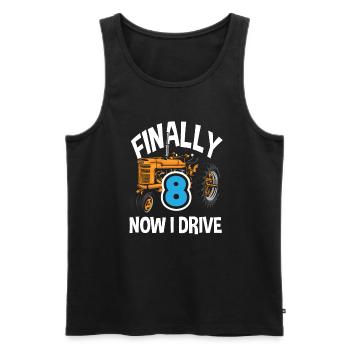 8e anniversaire tracteur 8 ans chemise d’anniversaire - Débardeur bio Premium Homme - noir - Devant - Michal (187cm)