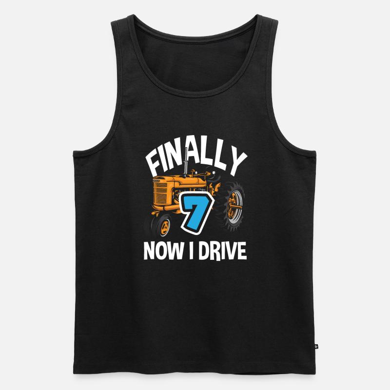 7. Geburtstag Traktor 7 Jahr Geburtstagsshirt - Männer Premium Bio Tank Top - Schwarz