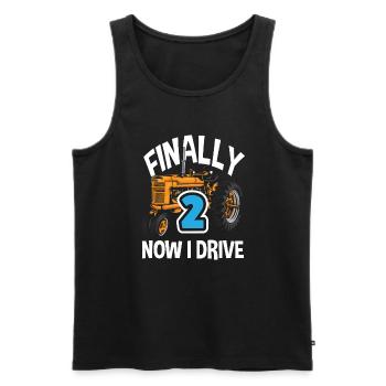 2e anniversaire tracteur 2 ans chemise d’anniversaire - Débardeur bio Premium Homme - noir - Devant - Michal (187cm)