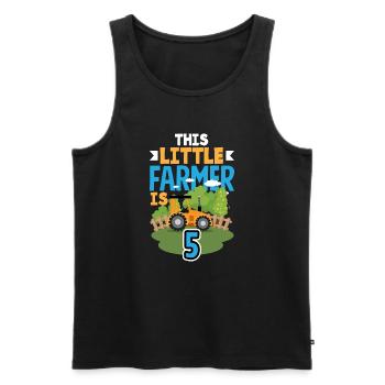 5e anniversaire tracteur 5 ans anniversaire chemise - Débardeur bio Premium Homme - noir - Devant - Michal (187cm)