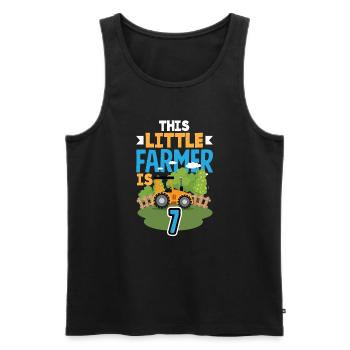 7th Birthday Tractor 7 Years Birthday Shirt - Men's Premium Organic Tank Top - black - Front - Michal (187cm)