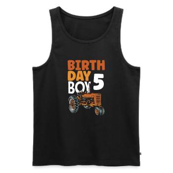 5th Birthday Tractor 5 Years Birthday Shirt - Men's Premium Organic Tank Top - black - Front - Michal (187cm)