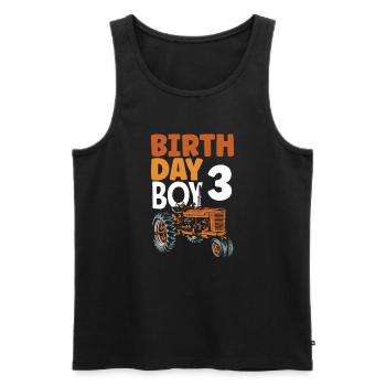 3rd Birthday Tractor 3 Years Birthday Shirt - Men's Premium Organic Tank Top - black - Front - Michal (187cm)
