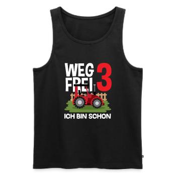 3ème anniversaire tracteur 3 ans anniversaire chemise - Débardeur bio Premium Homme - noir - Devant - Michal (187cm)
