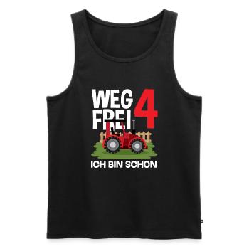 4th Birthday Tractor 4 Years Birthday Shirt - Men's Premium Organic Tank Top - black - Front - Michal (187cm)