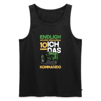 10e anniversaire tracteur 10 ans anniversaire chemise - Débardeur bio Premium Homme - noir - Devant - Michal (187cm)