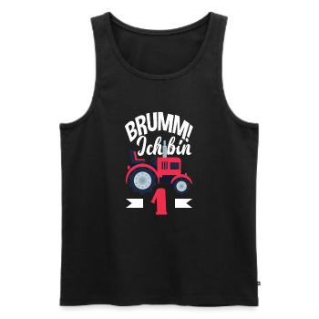 1. Geburtstag Traktor 1 Jahr Geburtstagsshirt - Männer Premium Bio Tank Top - Schwarz - Vorne - AI Model Male 178 light (178cm)