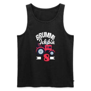 8. Geburtstag Traktor 8 Jahre Geburtstagsshirt - Männer Premium Bio Tank Top - Schwarz - Vorne - AI Model Male 178 light (178cm)