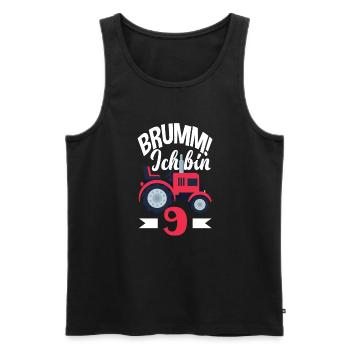 9. Geburtstag Traktor 9 Jahre Geburtstagsshirt - Männer Premium Bio Tank Top - Schwarz - Vorne - AI Model Male 178 light (178cm)