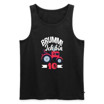 10. Geburtstag Traktor 10 Jahre Geburtstagsshirt - Männer Premium Bio Tank Top - Schwarz - Vorne - AI Model Male 178 light (178cm)