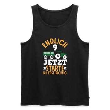 9. Geburtstag Traktor 9 Jahre Geburtstagsshirt - Männer Premium Bio Tank Top - Schwarz - Vorne - AI Model Male 178 light (178cm)