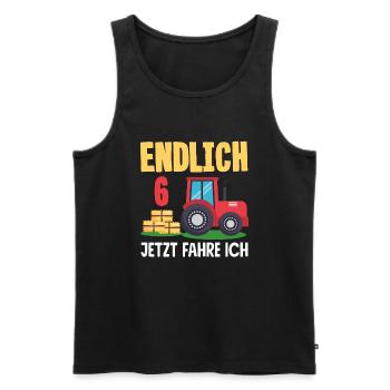 6. Geburtstag Traktor 6 Jahre Geburtstagsshirt - Männer Premium Bio Tank Top - Schwarz - Vorne - Michal (187cm)
