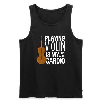 Violon Violon Violoniste Joueur de violon - Débardeur bio Premium Homme - noir - Devant - Michal (187cm)
