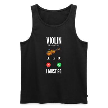Violon Violon Violoniste Joueur de violon - Débardeur bio Premium Homme - noir - Devant - Michal (187cm)