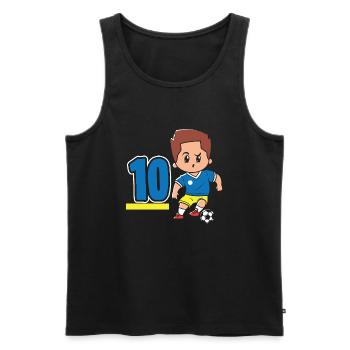 10e anniversaire 10 ans Football Joueur de football - Débardeur bio Premium Homme - noir - Devant - Michal (187cm)