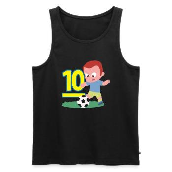 10e anniversaire 10 ans Football Joueur de football - Débardeur bio Premium Homme - noir - Devant - Michal (187cm)