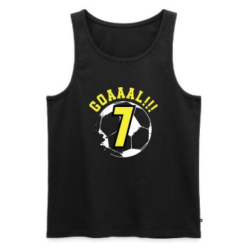 7. Geburtstag 7 Jahre Fußball Fußballspieler - Männer Premium Bio Tank Top - Schwarz - Vorne - AI Model Male 178 light (178cm)