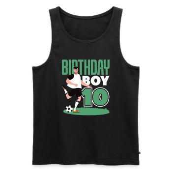 10e anniversaire 10 ans Football Joueur de football - Débardeur bio Premium Homme - noir - Devant - Michal (187cm)