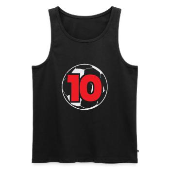 10e anniversaire 10 ans Football Joueur de football - Débardeur bio Premium Homme - noir - Devant - Michal (187cm)