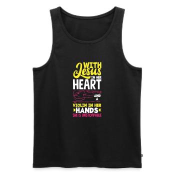 Violin Violin Violinist Violin Player - Men's Premium Organic Tank Top - black - Front - AI Model Male 178 light (178cm)