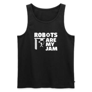 Programmeur de robots robotiques - Débardeur bio Premium Homme - noir - Devant - Michal (187cm)